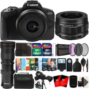 Canon EOS R50 Mirrorless Camera with 18-45mm & 420-800mm Lens Bird Watching Kit