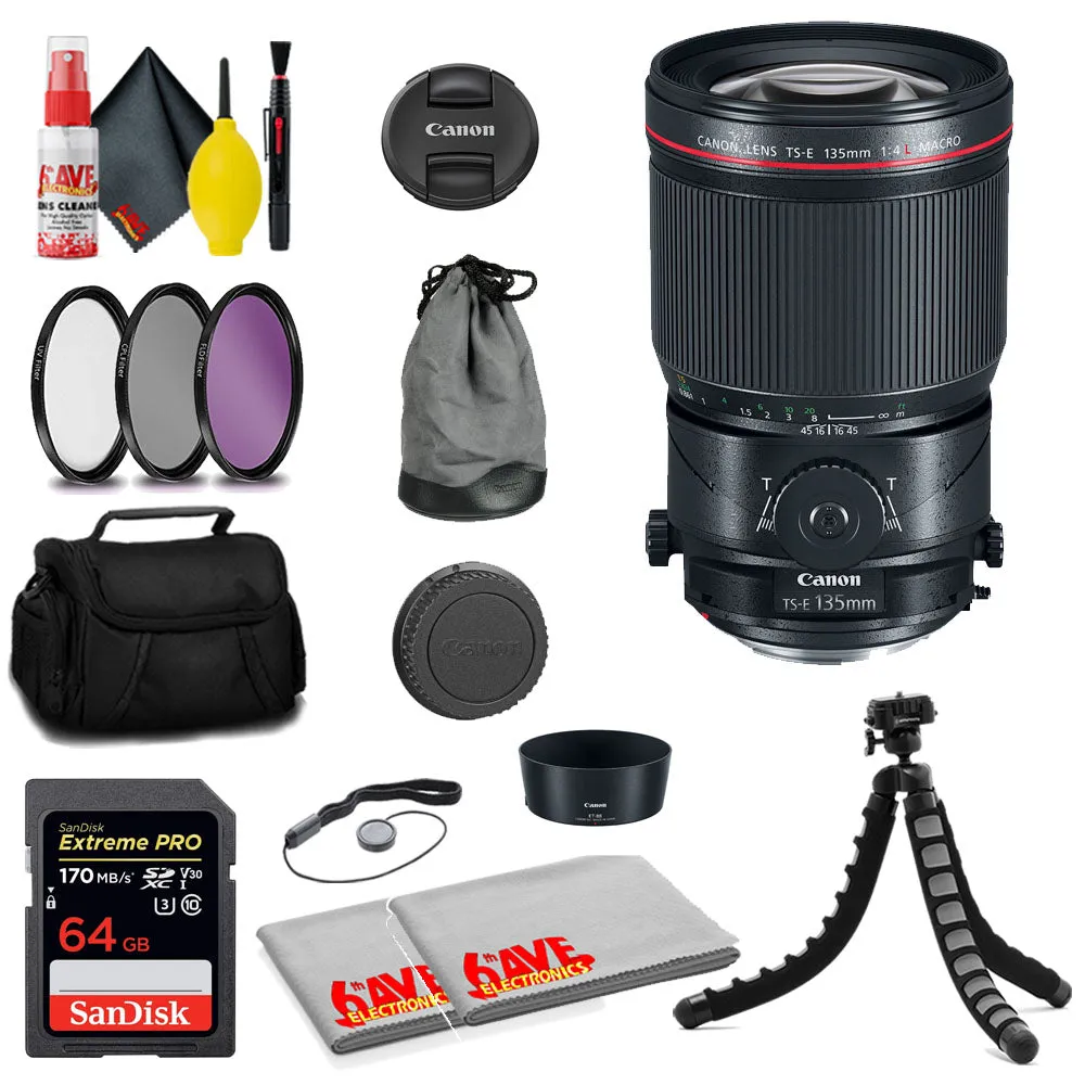 Canon TS-E 135mm f/4L Macro Tilt-Shift Lens   SanDisk 64GB Card   MORE