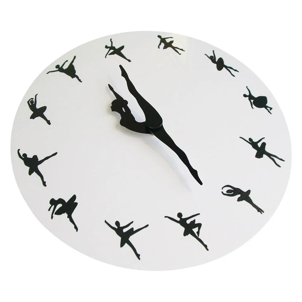 Charming Ballerina Wall Clock Baby Girl Nursery Decor Ballet Dancer Modern Wall Clock Ballet Dancing Girl Needle Hand Wall Watch
