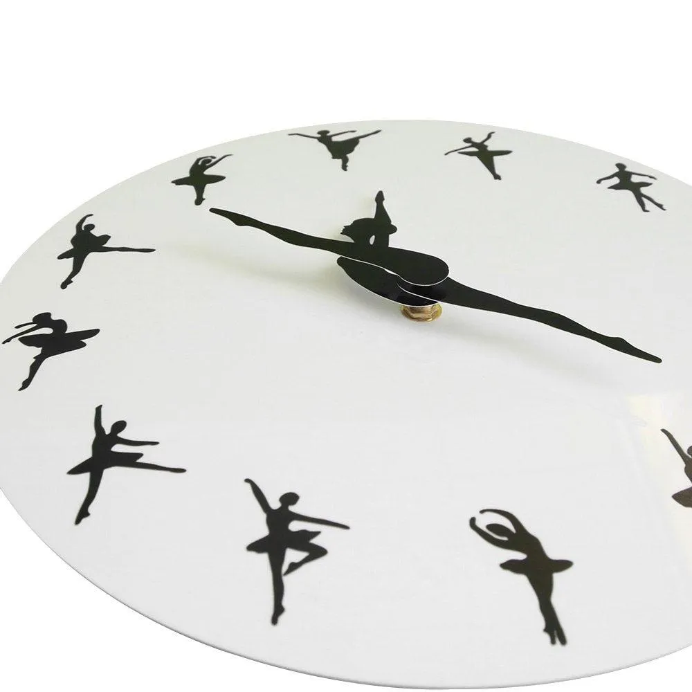 Charming Ballerina Wall Clock Baby Girl Nursery Decor Ballet Dancer Modern Wall Clock Ballet Dancing Girl Needle Hand Wall Watch