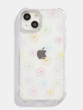 Colourful Flower Outline Shock iPhone Case