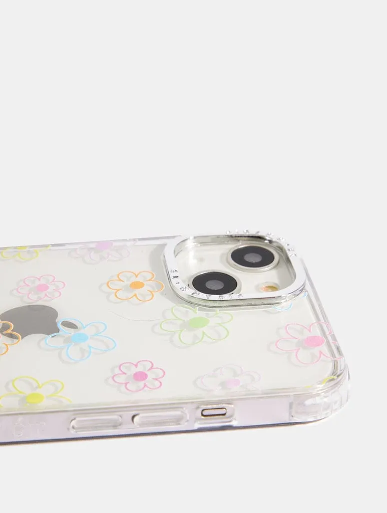 Colourful Flower Outline Shock iPhone Case
