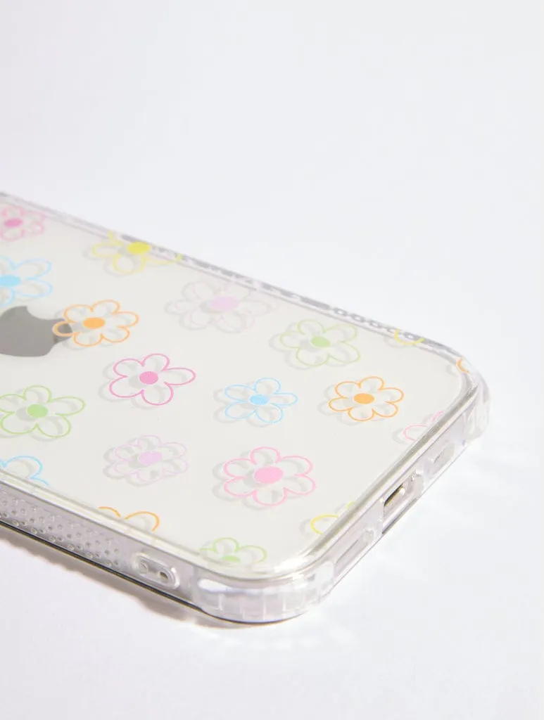 Colourful Flower Outline Shock iPhone Case
