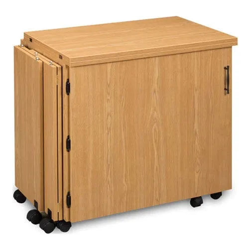 Compact Quilters Sewing Machine Cabinet in Castle Oak