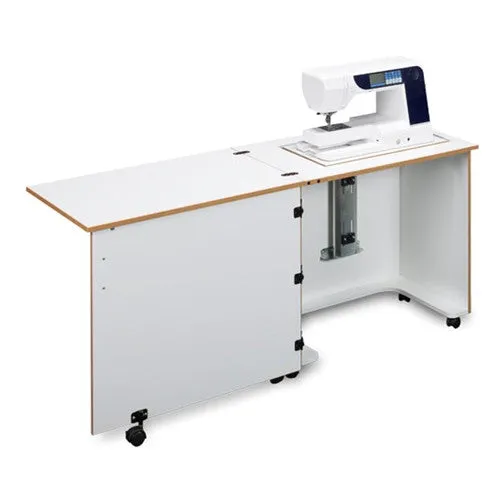 Compact Quilters Sewing Machine Cabinet in White