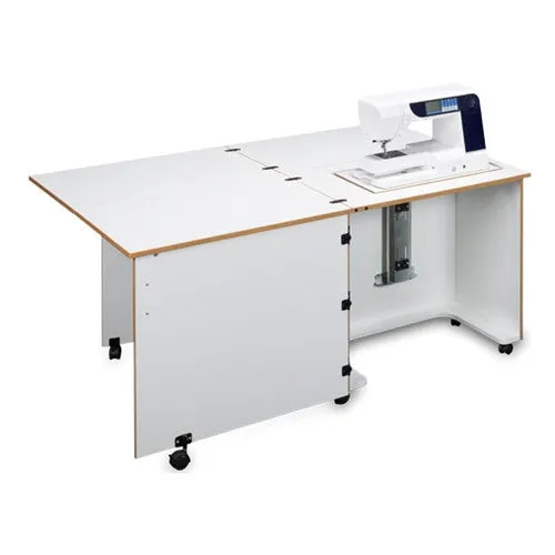 Compact Quilters Sewing Machine Cabinet in White