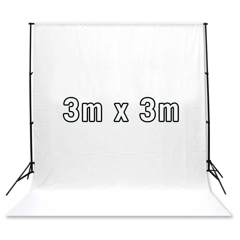 Complete Photography & Videography Kit with 3 Cotton Muslins Backdrop - Bundle