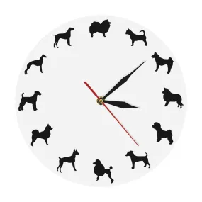 Different Dog Breeds Minimalist Design Modern Wall Clock Nursery Kid Room Puppy Pets Wall Decor Clock Watch Vet Clinic Dog Clock Different Dog Breeds Minimalist Design Modern Wall Clock Nursery Kid Room Puppy Pets Wall Decor Clock Watch Vet Clinic Dog Clock