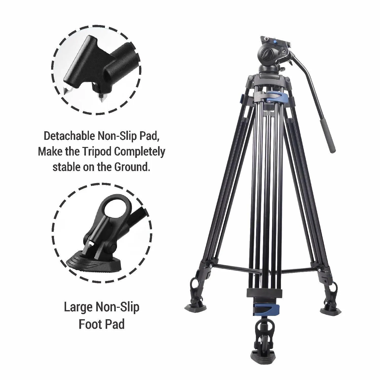 Digitek (DPTR-7060VD) Platinum Heavy Duty Video Tripod Maximum Operating Height: 1849 mm, Max Load Upto: 20 kgs