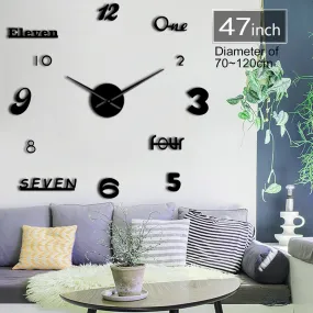 DIY Giant Clock Watch Wall Clocks Horloge 3d Diy Acrylic Mirror Stickers Home Decoration Living Room Quartz Big Needle Hands