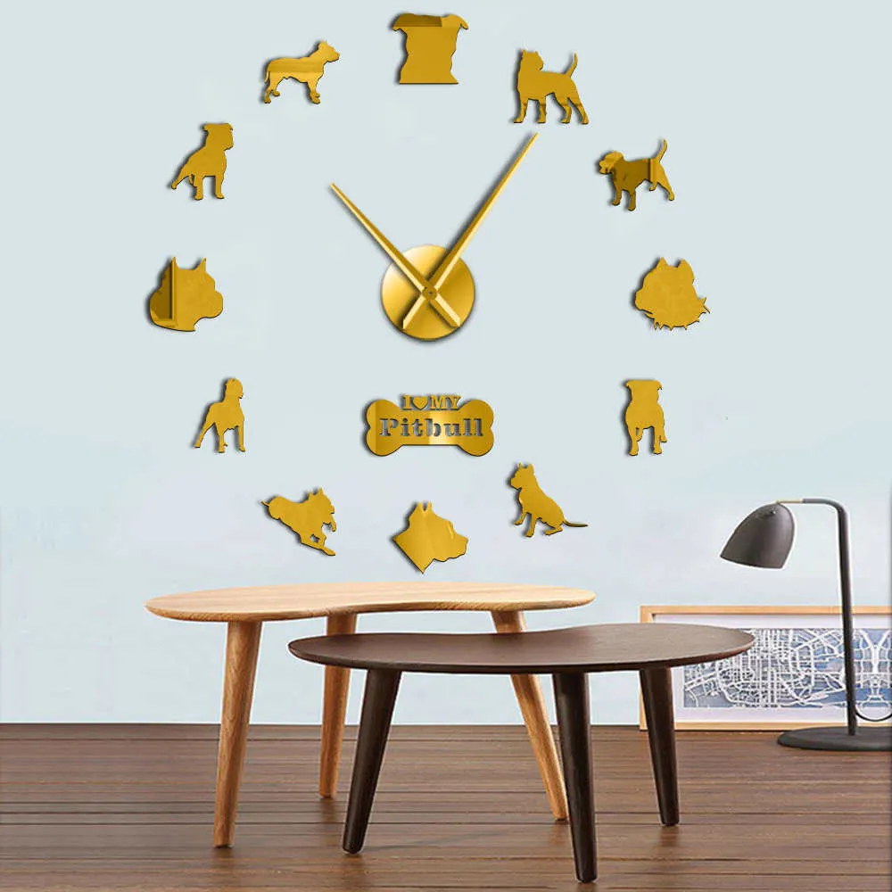 Doberman Pomeranian Rottweiler Poodle Pitbull Siberian Husky Jack Russel Popuar Dog Breeds DIY Giant Wall Clock Puppy Home Decor