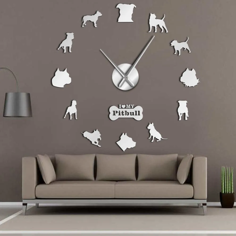 Doberman Pomeranian Rottweiler Poodle Pitbull Siberian Husky Jack Russel Popuar Dog Breeds DIY Giant Wall Clock Puppy Home Decor