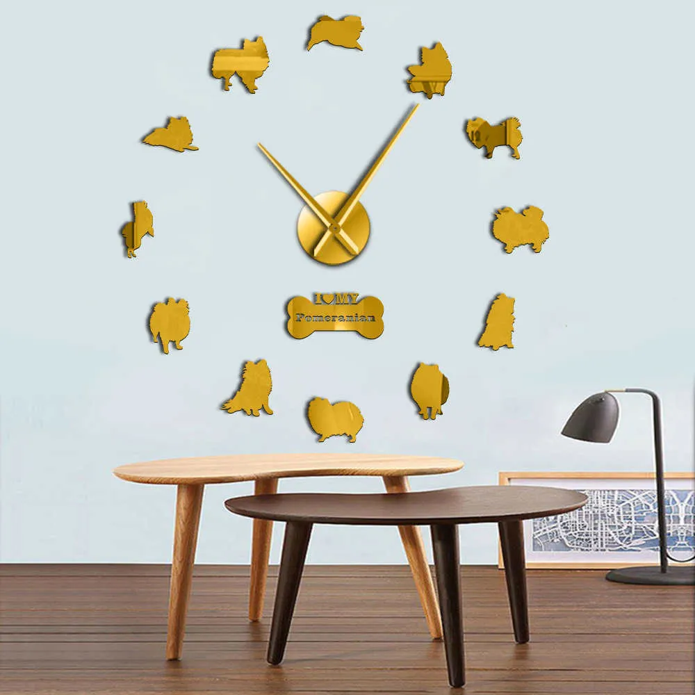 Doberman Pomeranian Rottweiler Poodle Pitbull Siberian Husky Jack Russel Popuar Dog Breeds DIY Giant Wall Clock Puppy Home Decor