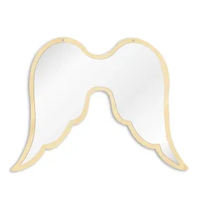 Fantasy Open Angel Wing Wall Mirror Decorative Home Ornament Children Baby Room Nursery Safety Acylic Mirror With Wooden Back