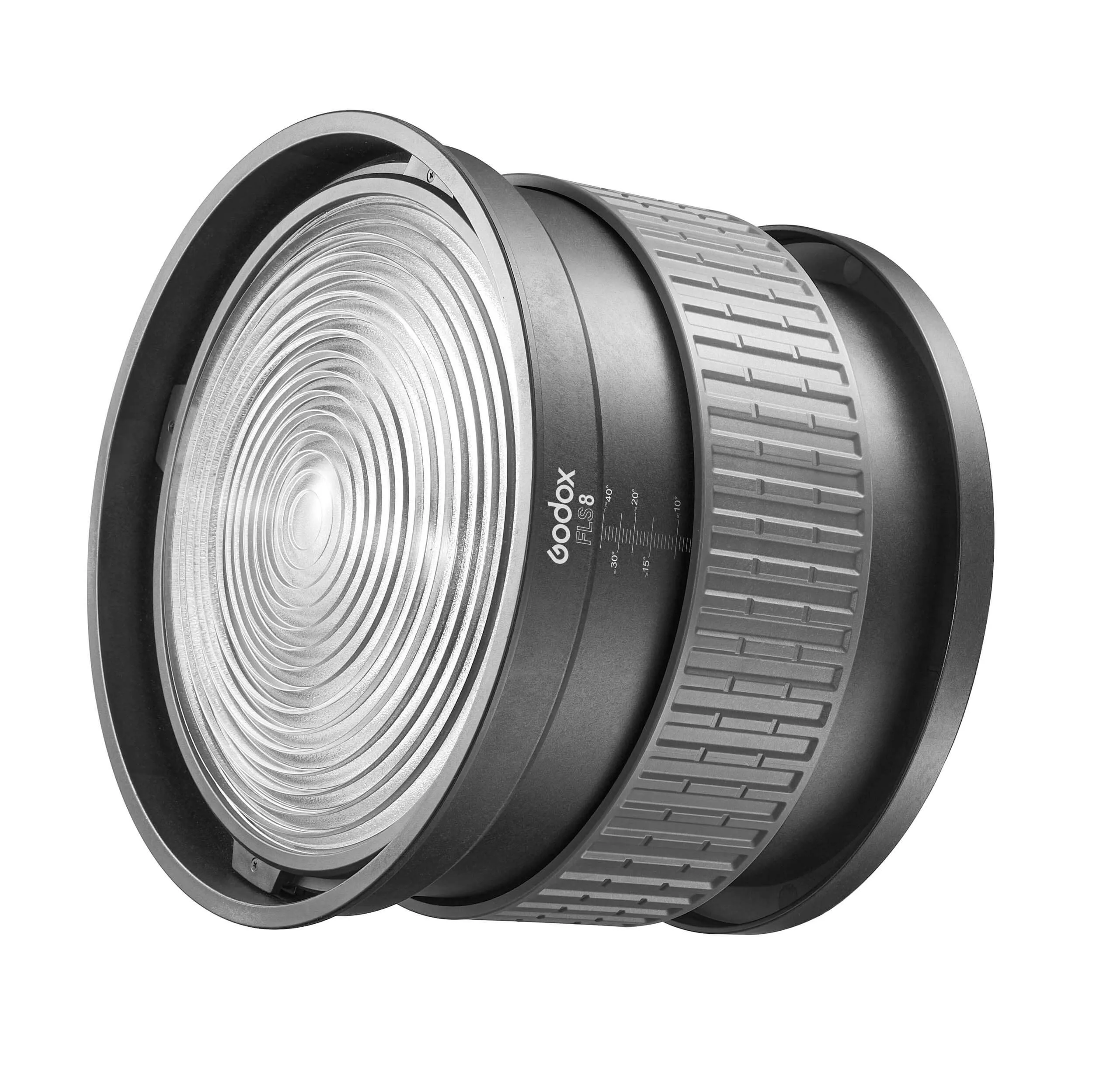 FLS8 8" Optical Fresnel Lens  with LB-01 Barn Doors (S-Type Fitting)