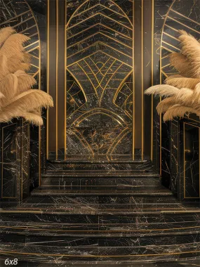 Gatsby Luxury Marble and Gold Backdrop for Prom Photography