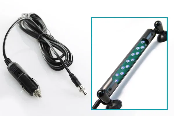 Glasweld Curing Light Adapters  either a USB adapter or car adapter.