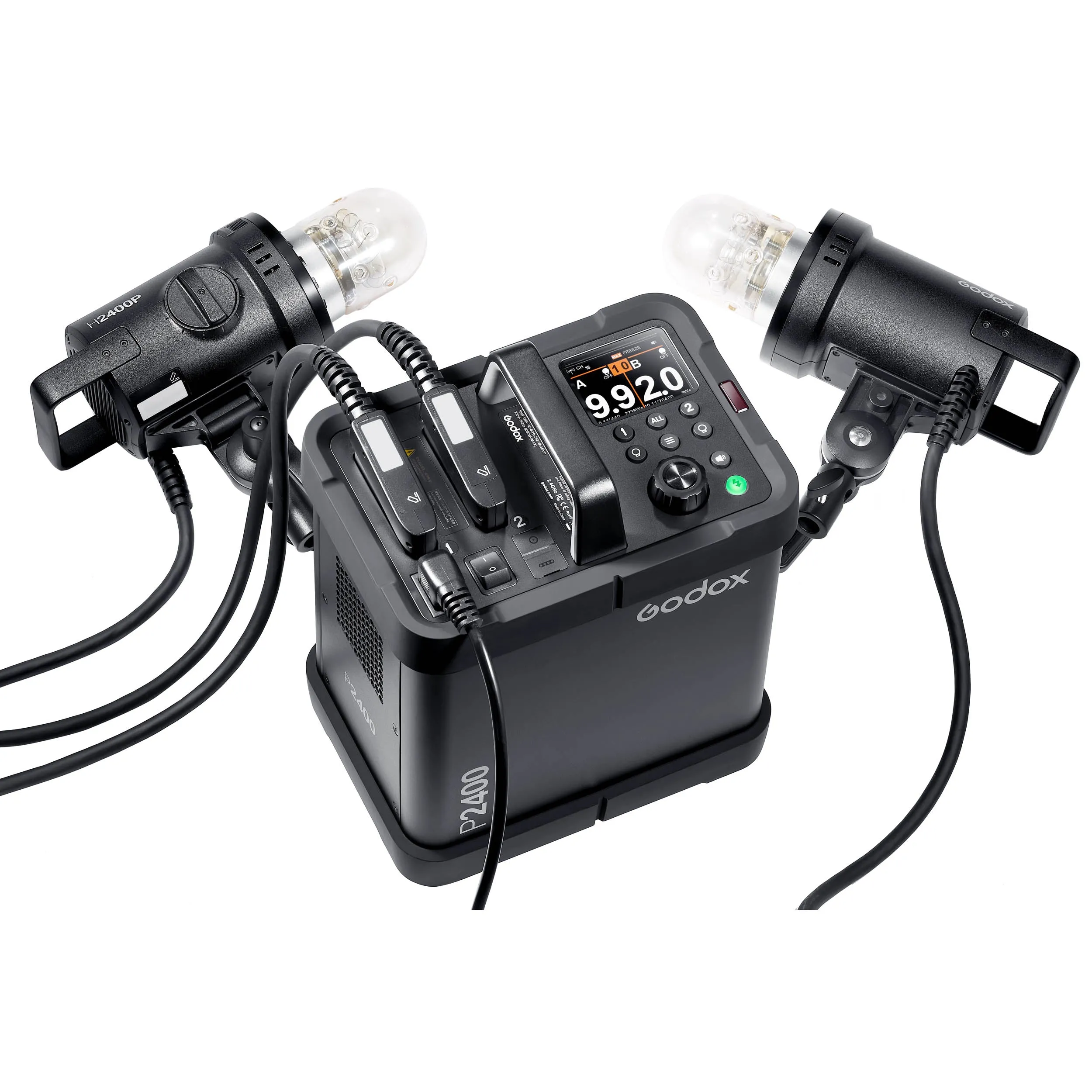 GODOX P2400P Pack and Head Flash System with 2x H2400P Flash Heads