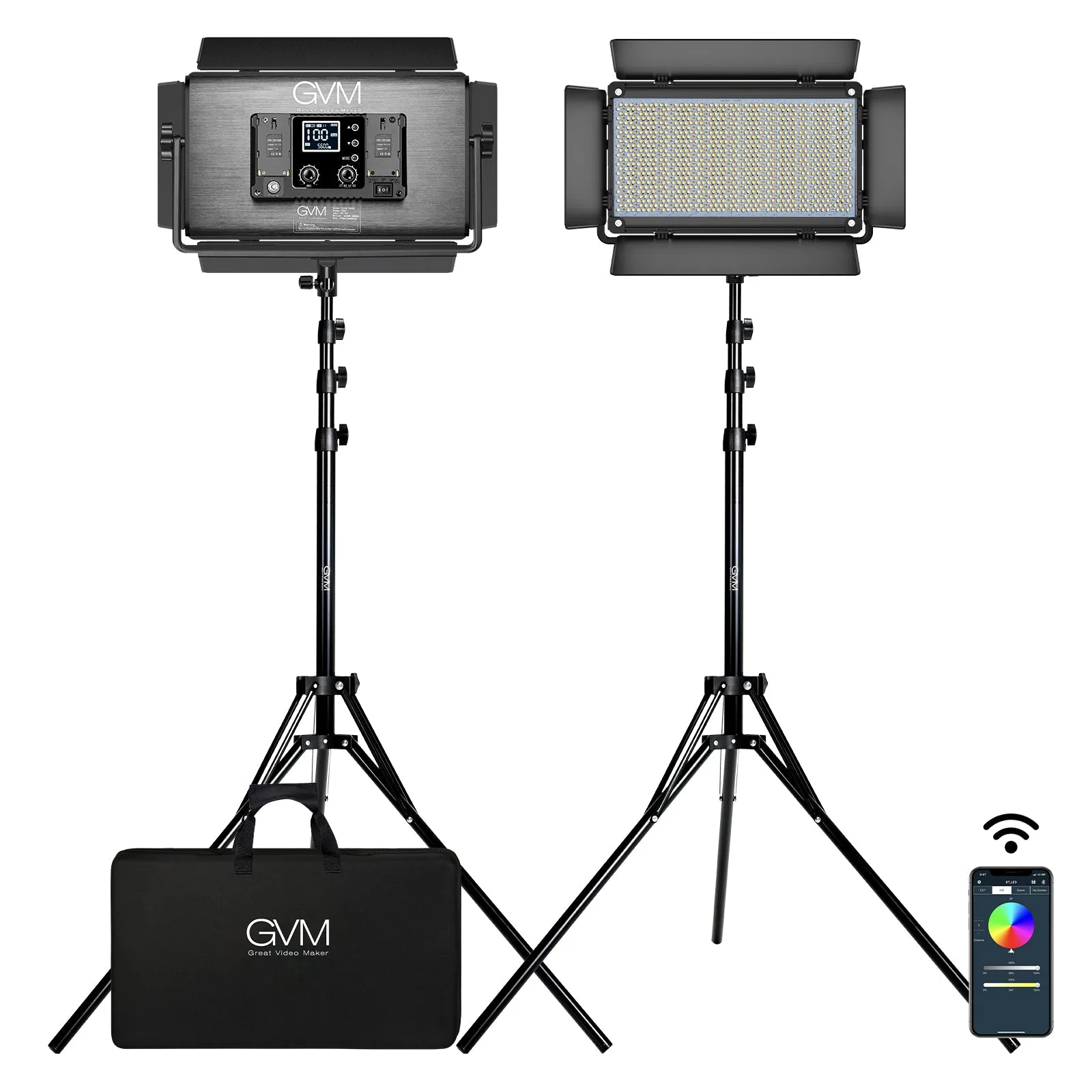GVM-1500D 75W Powerful Bi-color and RGB Video Panel Light
