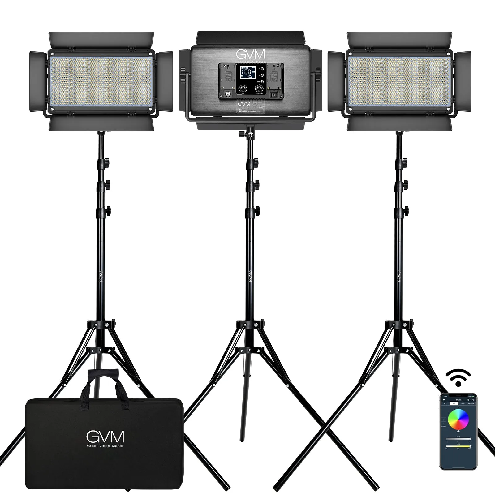 GVM-1500D 75W Powerful Bi-color and RGB Video Panel Light