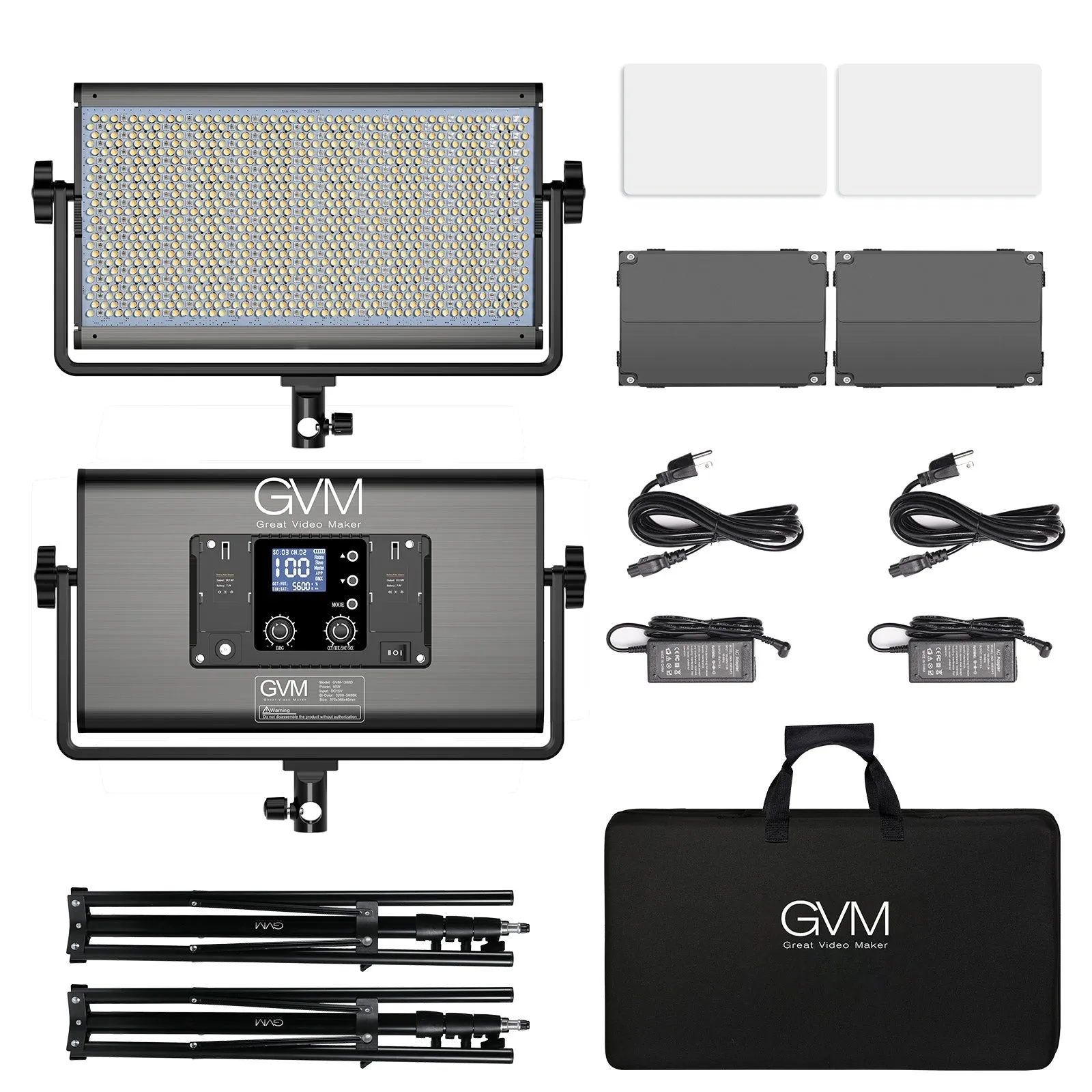 GVM-1500D 75W Powerful Bi-color and RGB Video Panel Light