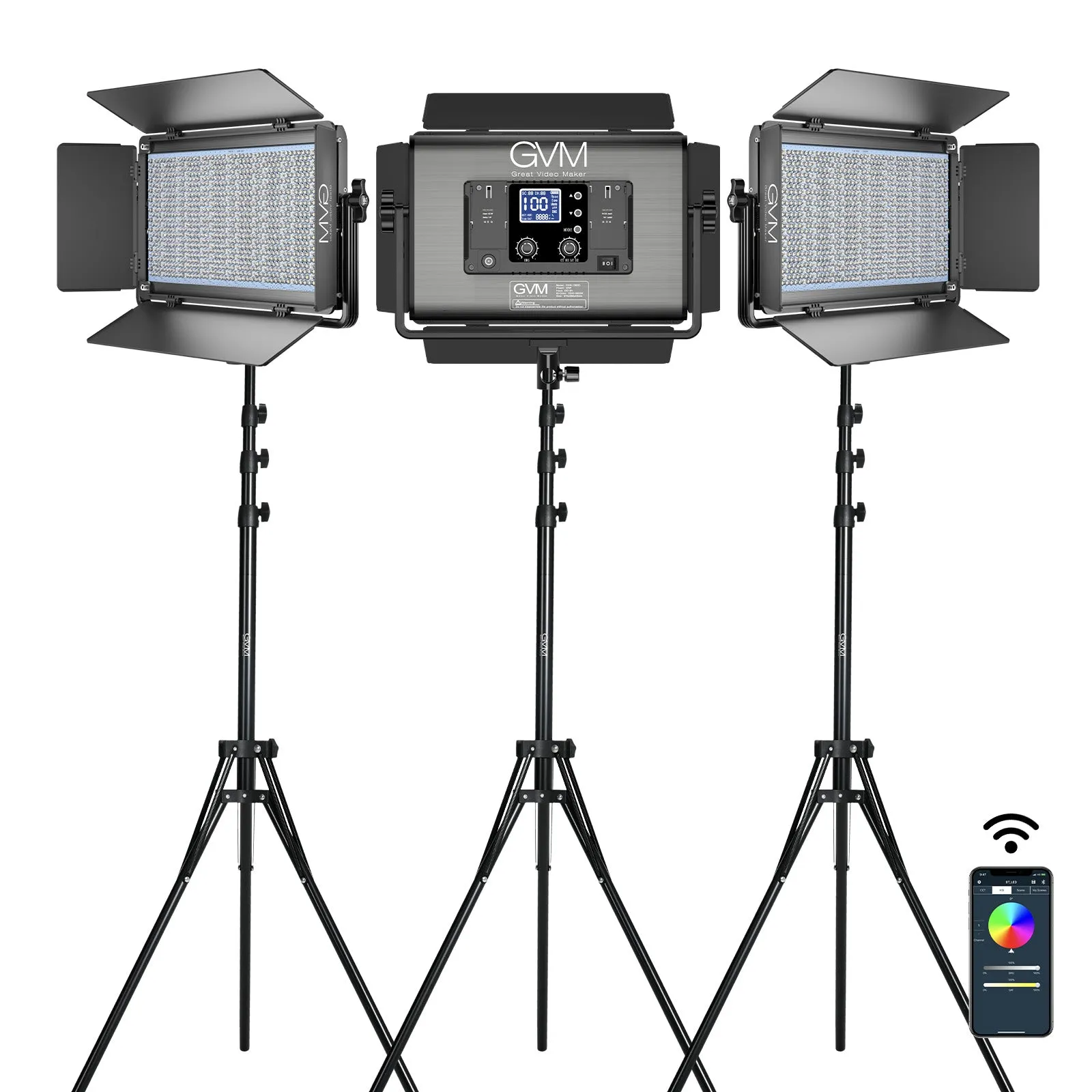 GVM-1500D 75W Powerful Bi-color and RGB Video Panel Light