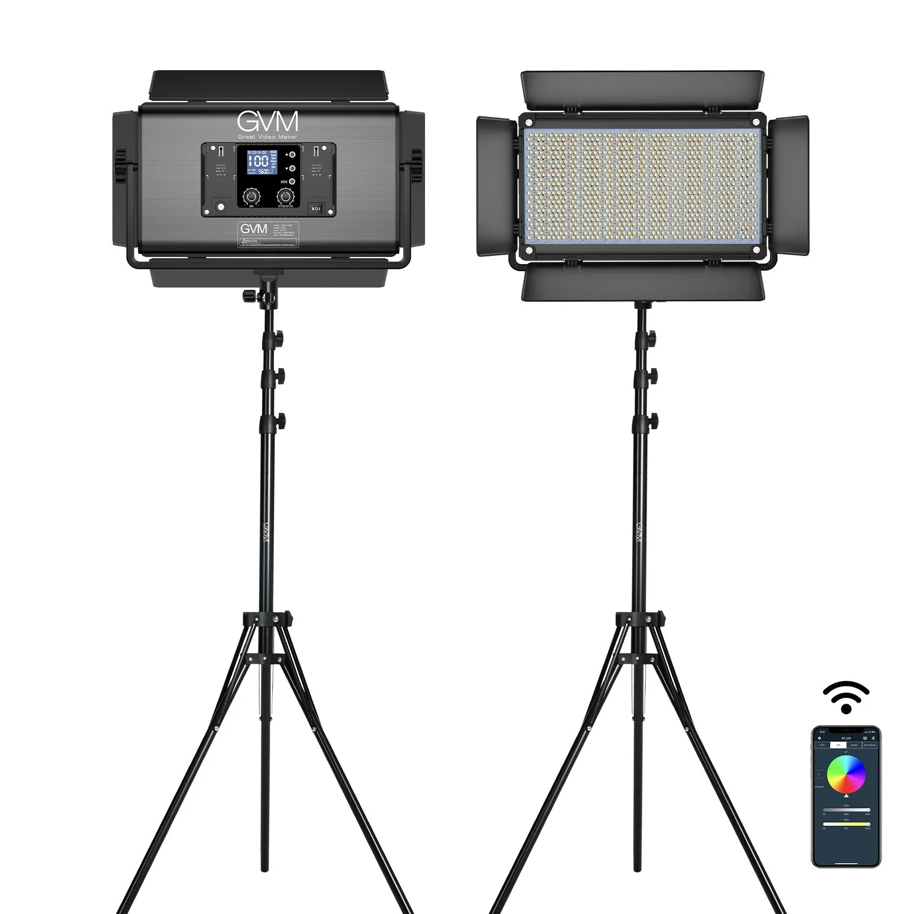GVM-1500D 75W Powerful Bi-color and RGB Video Panel Light