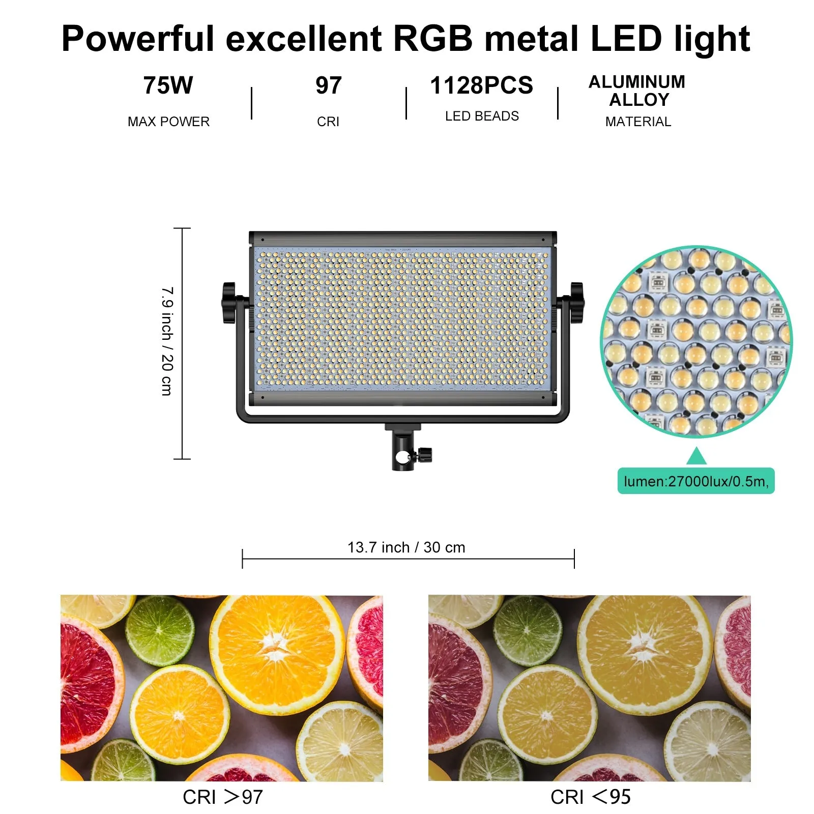 GVM-1500D 75W Powerful Bi-color and RGB Video Panel Light