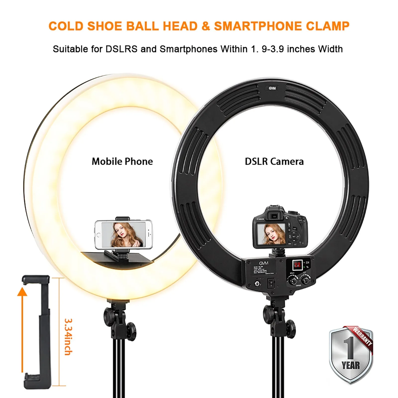 GVM-18S 55W High Power Bi-Color LED Ring Light Kit (18")