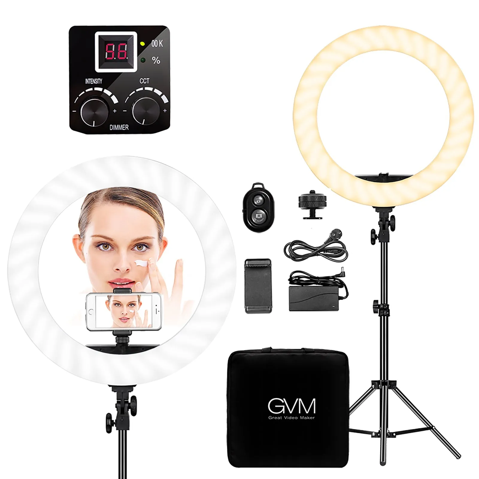 GVM-18S 55W High Power Bi-Color LED Ring Light Kit (18")