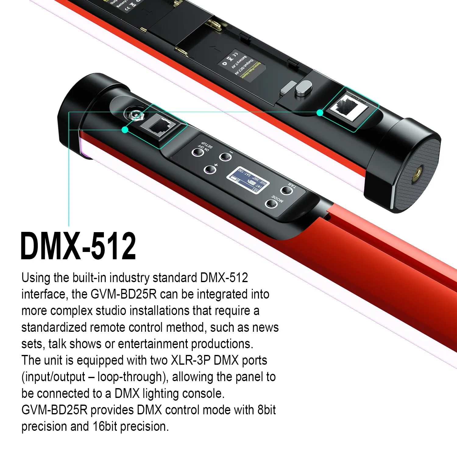 GVM BD25R/BD45R RGB & Bi-color Colorful Tube light
