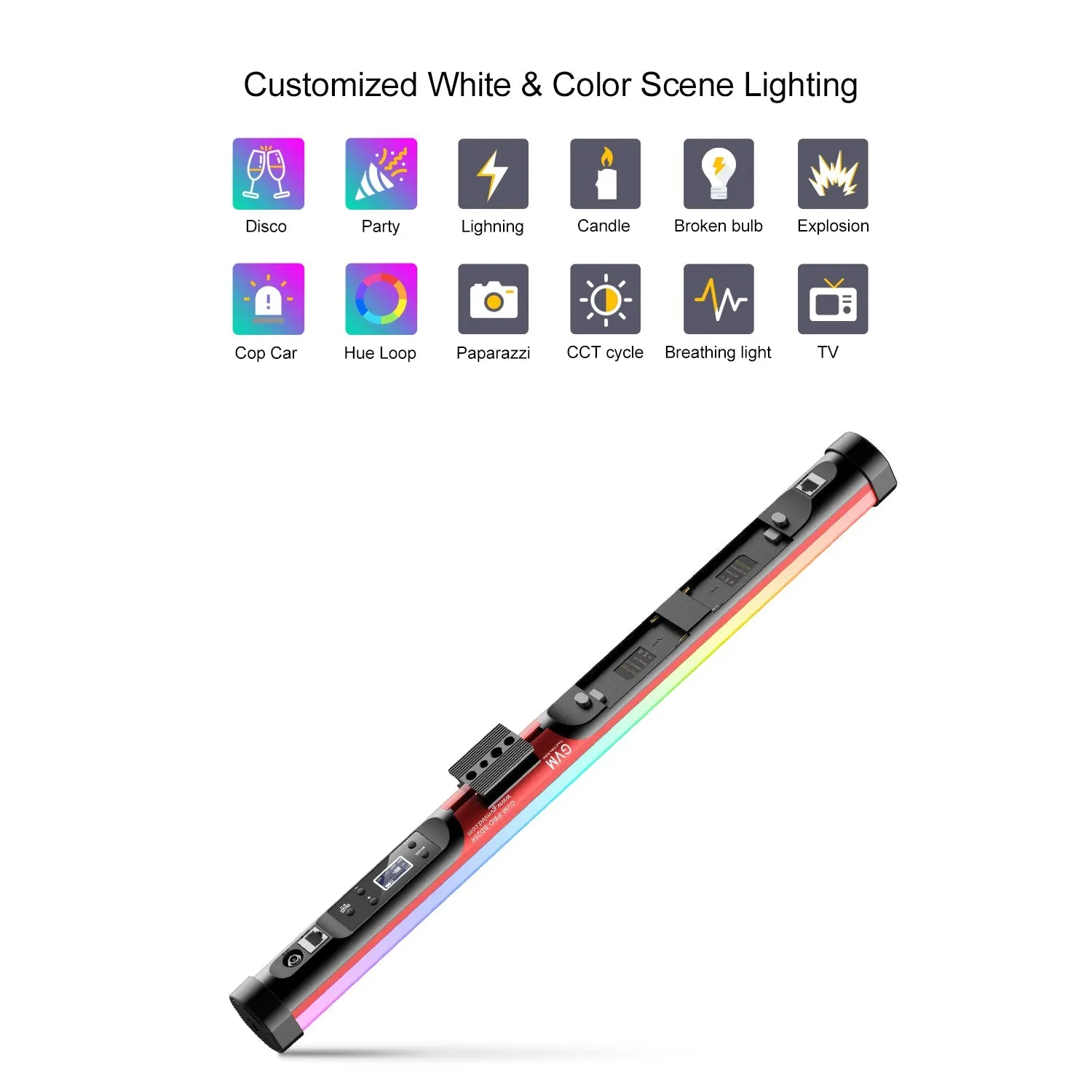 GVM BD25R/BD45R RGB & Bi-color Colorful Tube light