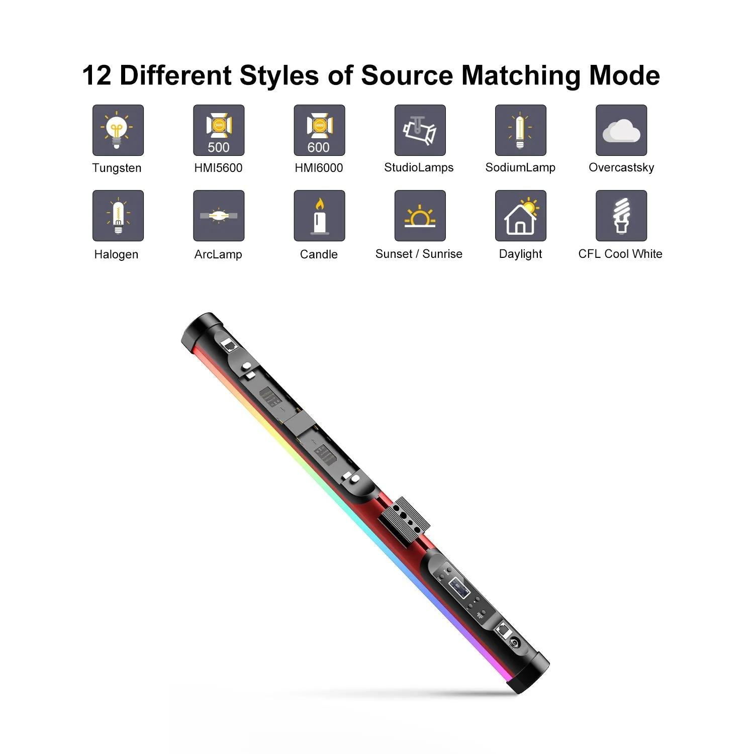 GVM BD25R/BD45R RGB & Bi-color Colorful Tube light