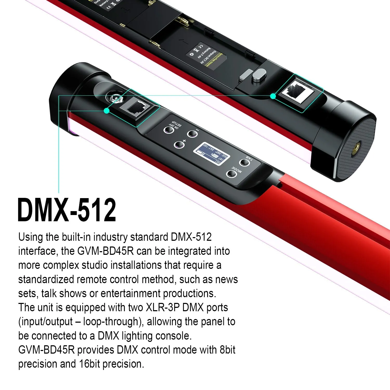 GVM BD45R RGB & Bi-color Colorful tube light