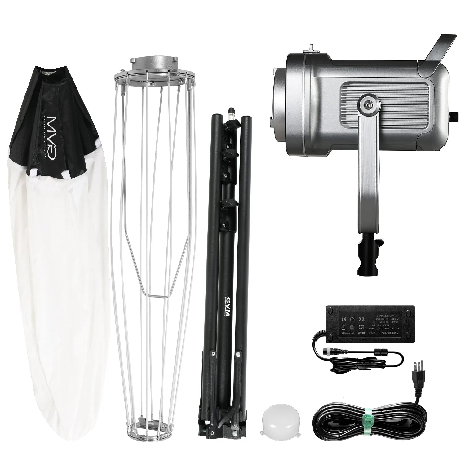GVM PR150D 150W High Power LED Spotlight Bi-Color Studio Lighting Kit with Lantern Softbox Light stand