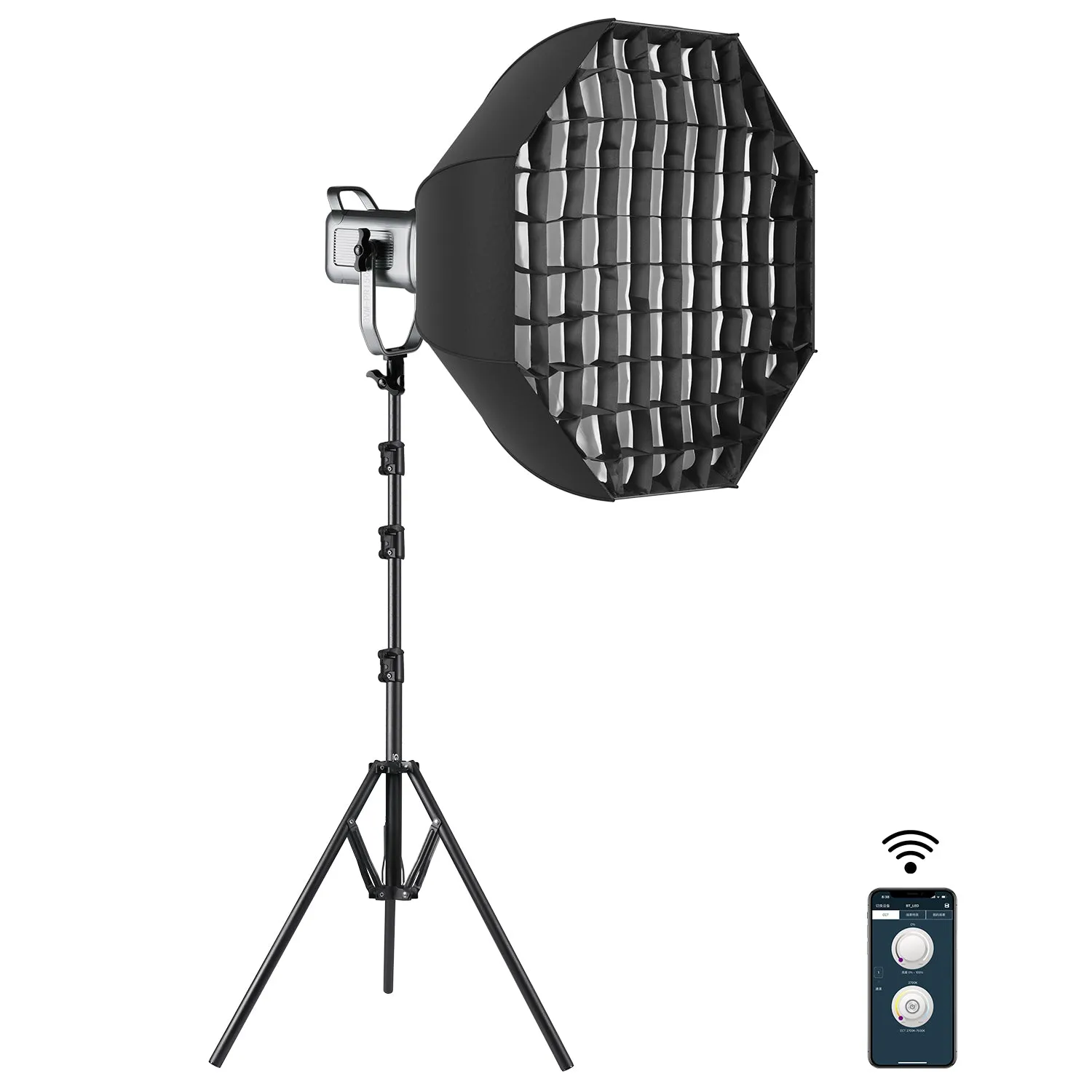 GVM PR150D 150W High Power LED Spotlight Bi-Color Studio Lighting Kit with Softbox