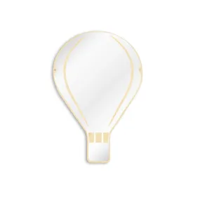 Hot Air Balloon Arylic Wall Mirror With Wooden Back  Kids Bedroom Hot Air Balloon Decoration Hanging Safety Mirror