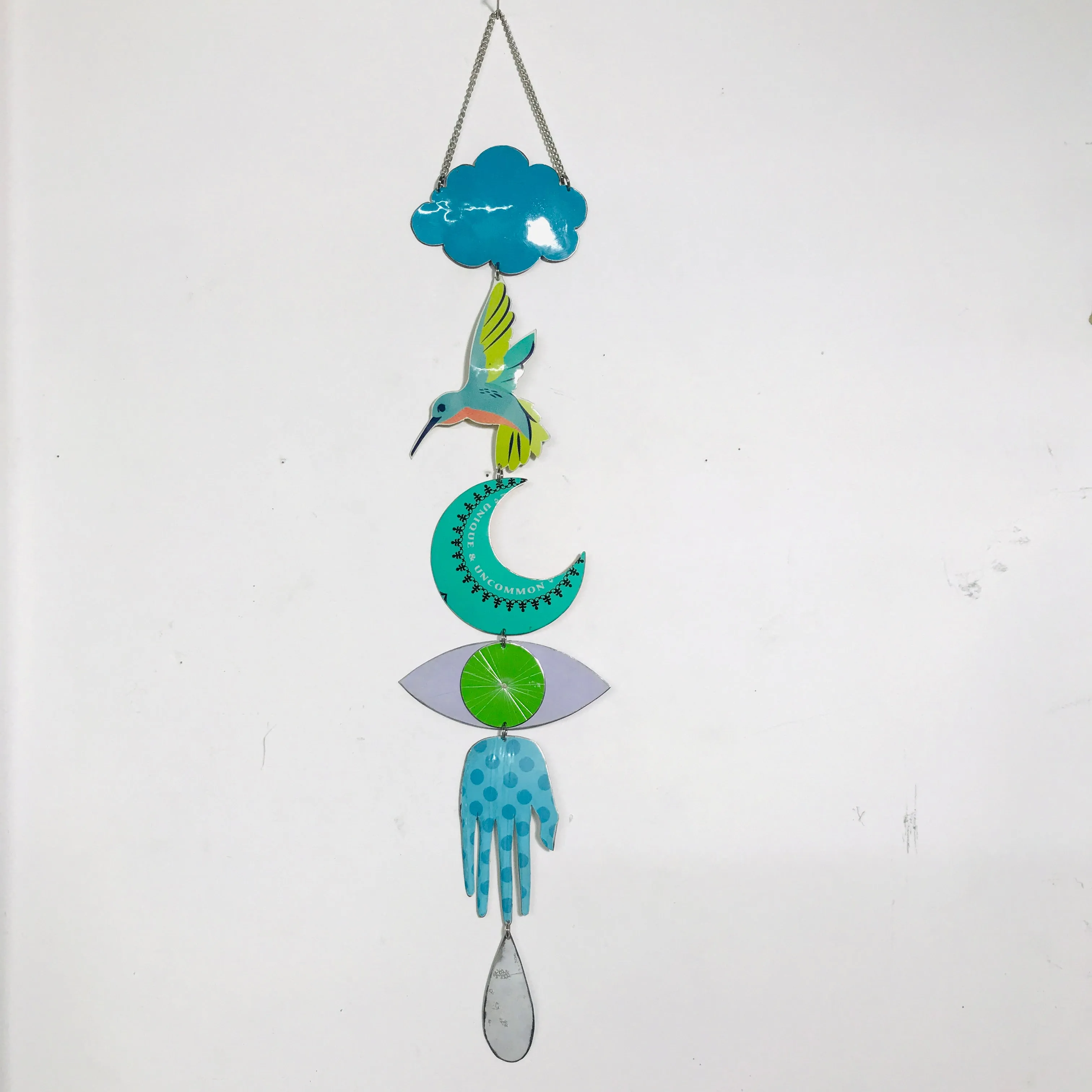 Hummingbird Green Protective Eye Talisman Wall Hanging