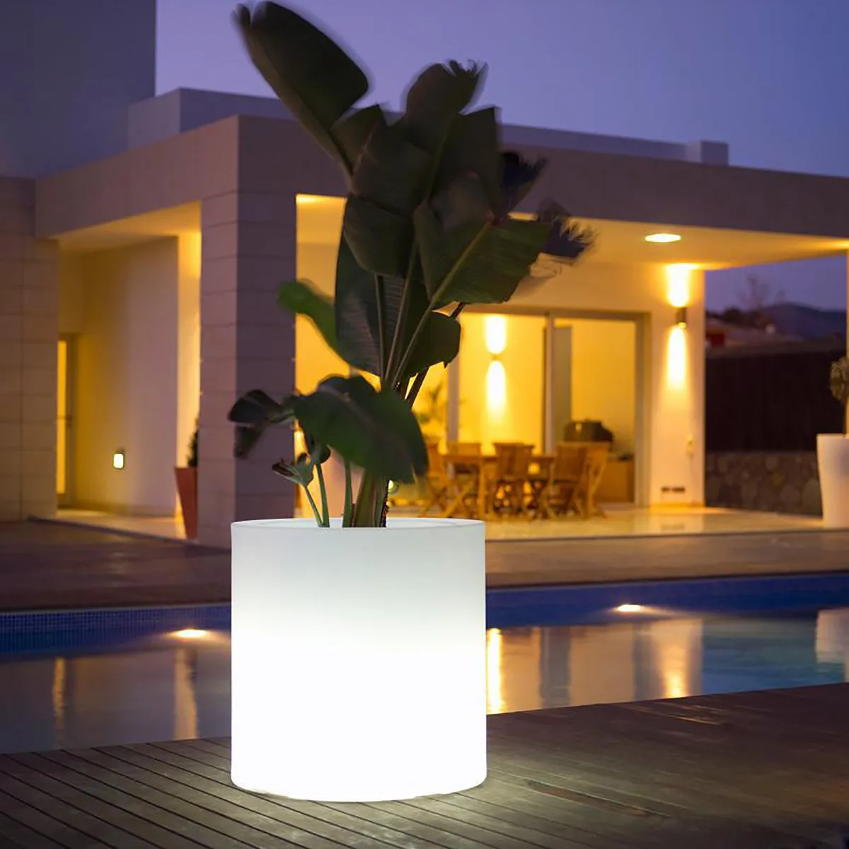 Illuminated Cylinder Planter