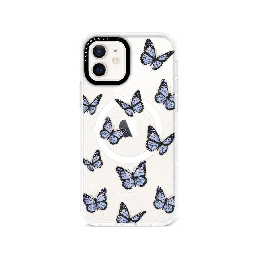 iPhone 12 Butterfly Kiss Glitter Phone Case Magsafe Compatible
