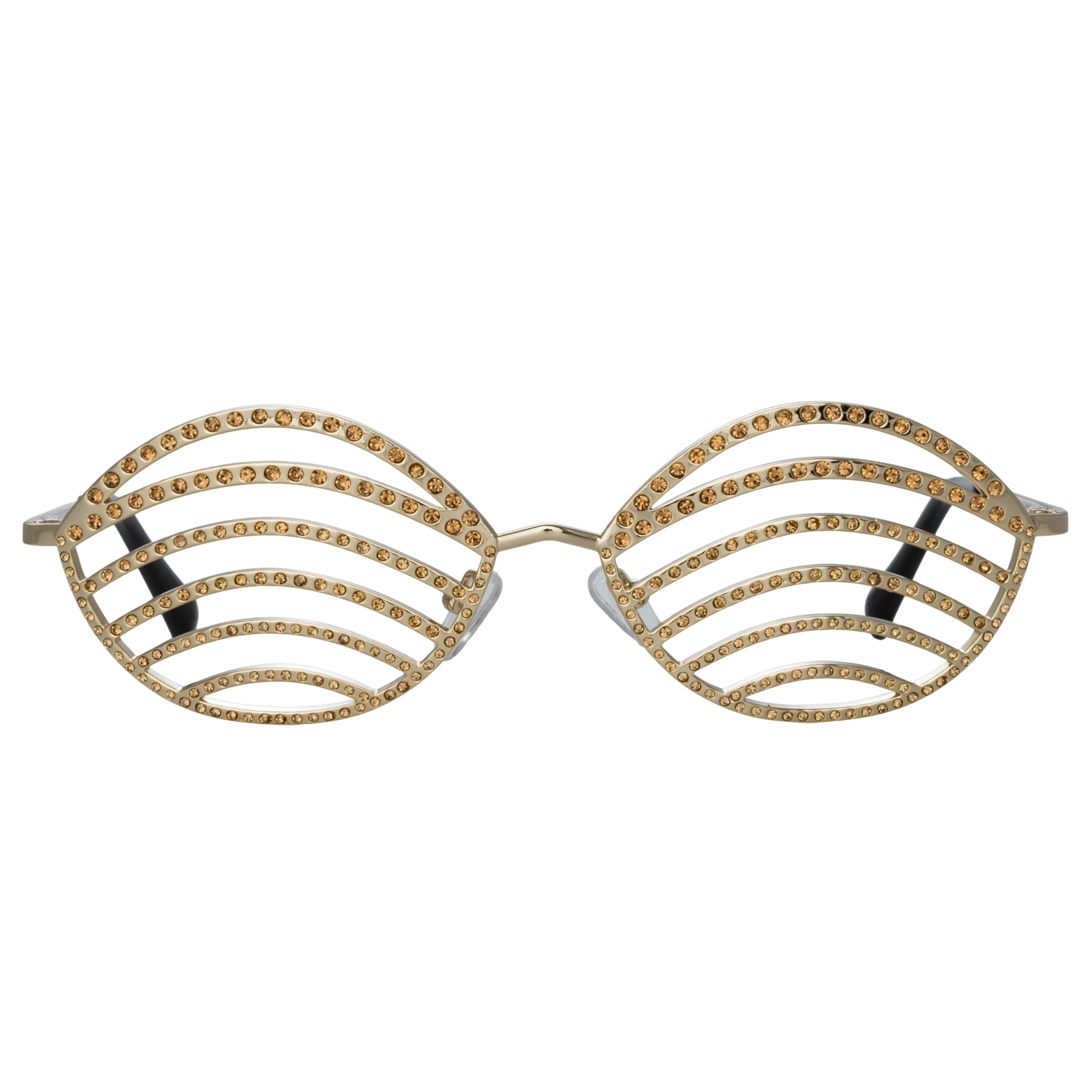 'IT Girl' with Crystals, Oversized Sunglasses in White   | NUE STUDIO x LINDA FARROW