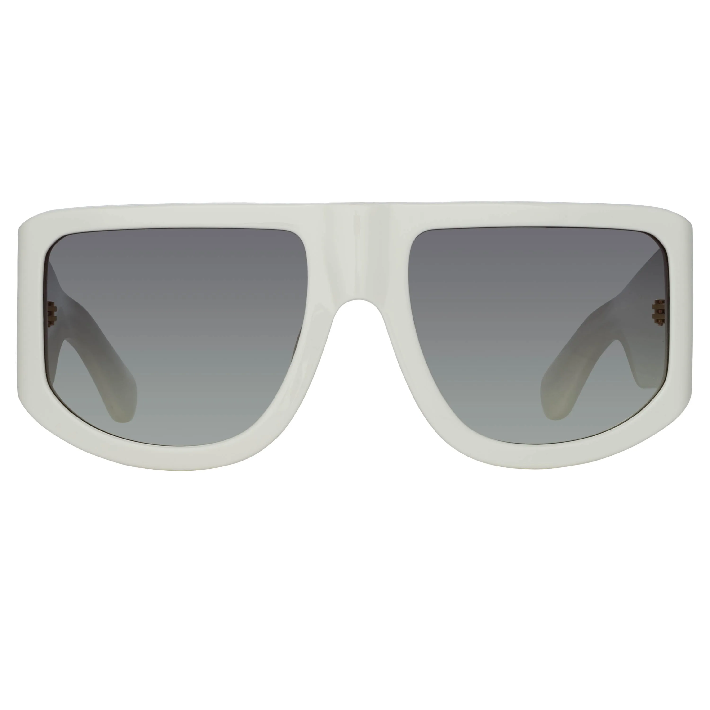 'IT Girl' with Crystals, Oversized Sunglasses in White   | NUE STUDIO x LINDA FARROW