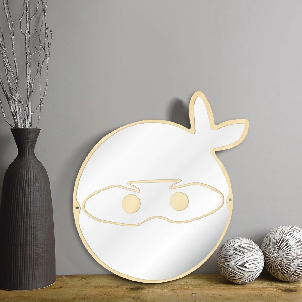 Japanese Ninja Warrior Fighter Wall Mirror Children Kid Room Manga Samurai Ninja Decoration Hanging Wood Acrylic Safety Mirror