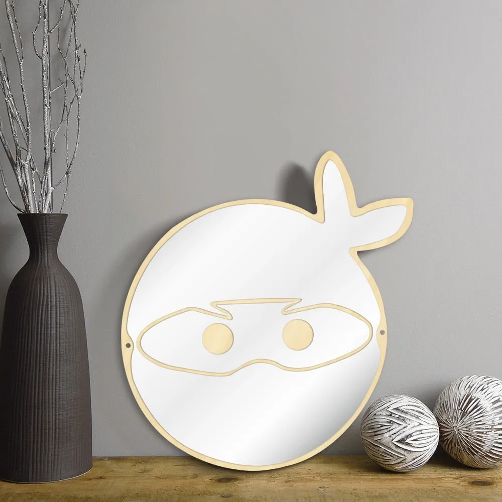Japanese Ninja Warrior Fighter Wall Mirror Children Kid Room Manga Samurai Ninja Decoration Hanging Wood Acrylic Safety Mirror