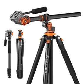 K&F Concept 4-Section 360 Degree Panoramic Fluid Head Video Tripod   Monopod with Max 95" Working Height, 5kg Max Load Capacity and Arca Swiss QR Plate for DSLR Mirrorless Camera | T254A7 FH-03