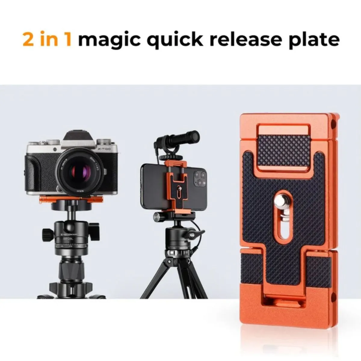 K&F Concept Aluminum Tripod & Detachable Monopod with 2-in-1 Quick Release Plate Kit & 28mm Metal Ball Head for Sony Canon Nikon Fujifilm Panasonic Lumix Digital Camera & iPhone & Android Phones