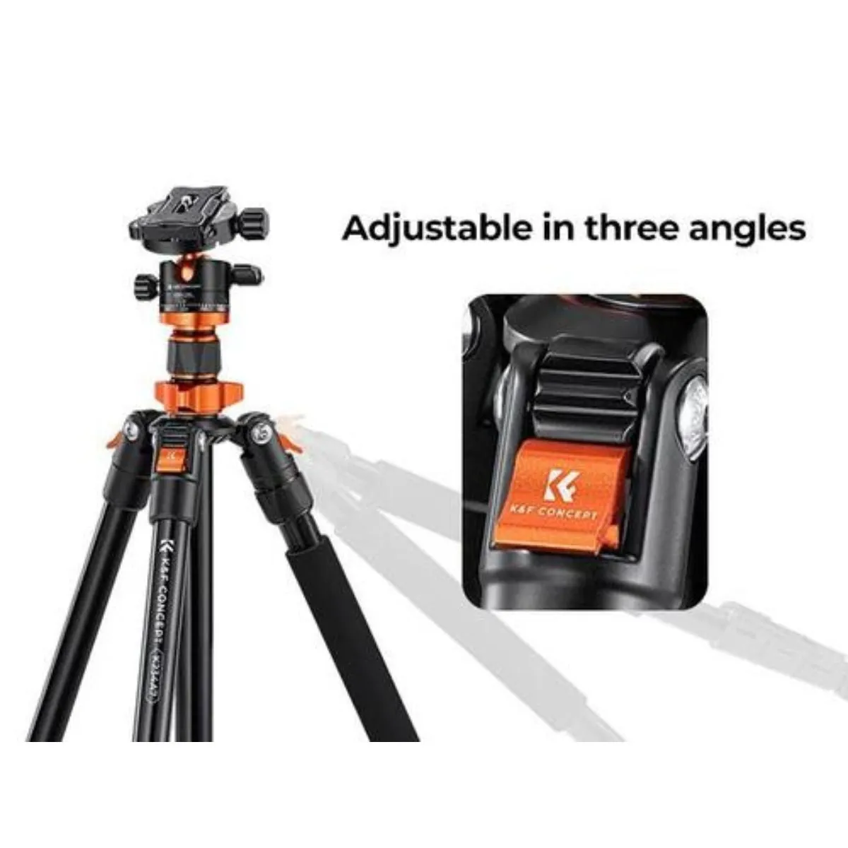 K&F Concept Aluminum Tripod & Detachable Monopod with 2-in-1 Quick Release Plate Kit & 28mm Metal Ball Head for Sony Canon Nikon Fujifilm Panasonic Lumix Digital Camera & iPhone & Android Phones