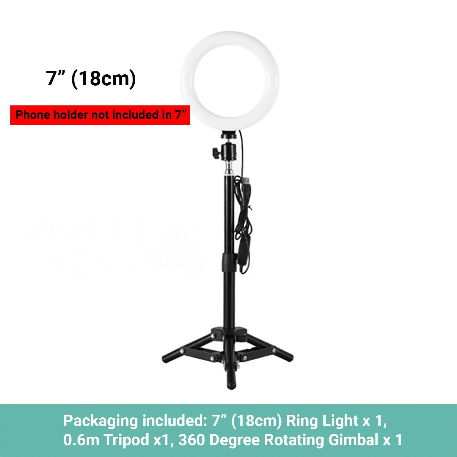 Kartech LED Ring Light Stand Lamp Diffuser Selfie Makeup Live Tripod 7"/10"