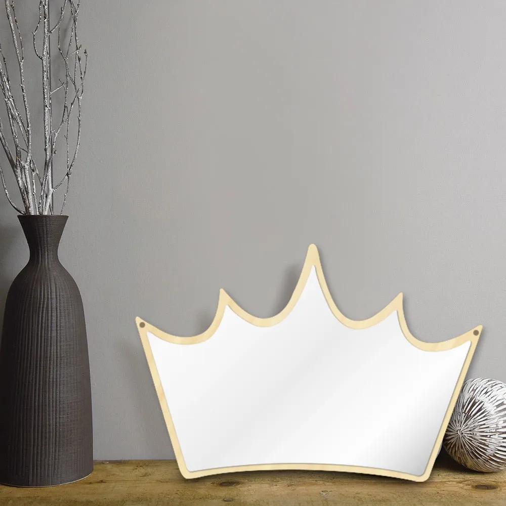 King of Crown  Wall Mirror Wood and Acrylic Queen Princess Crown Safety Mirror Kid Room Baby Mirror Gift For Her