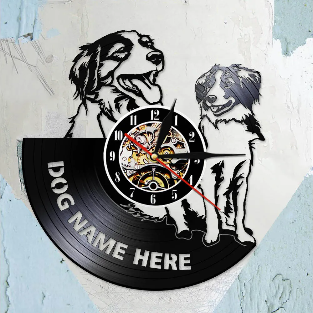 Kooikerhondje Wall Clock Cusutom Dog Name Vinyl Record Clock Nederlandse Dog Breed Personalised Small Cager Dog Kooiker Clock
